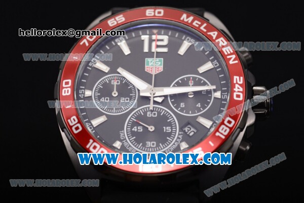 Tag Heuer Formula I Limited Edition 30th Anniversary McLare Chrono Miyota Quartz PVD Case with Black Dial Red Bezel and White Sitck Markers - Click Image to Close